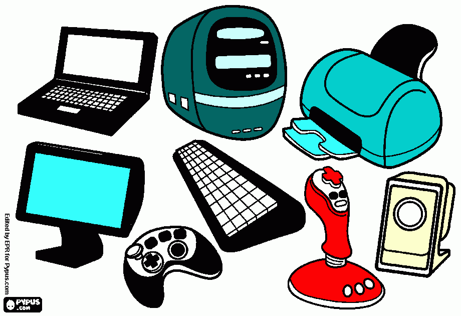 Componentes del computador y perifericos para colorear