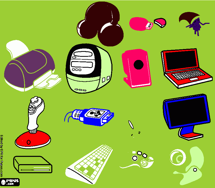 compu dibujo para colorear