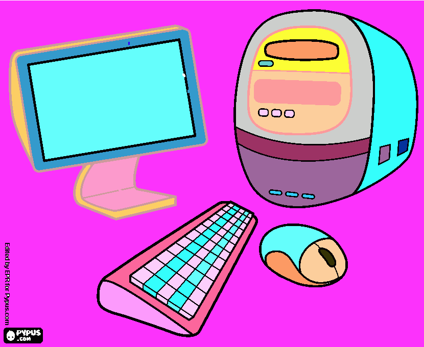 Computador Ali para colorear