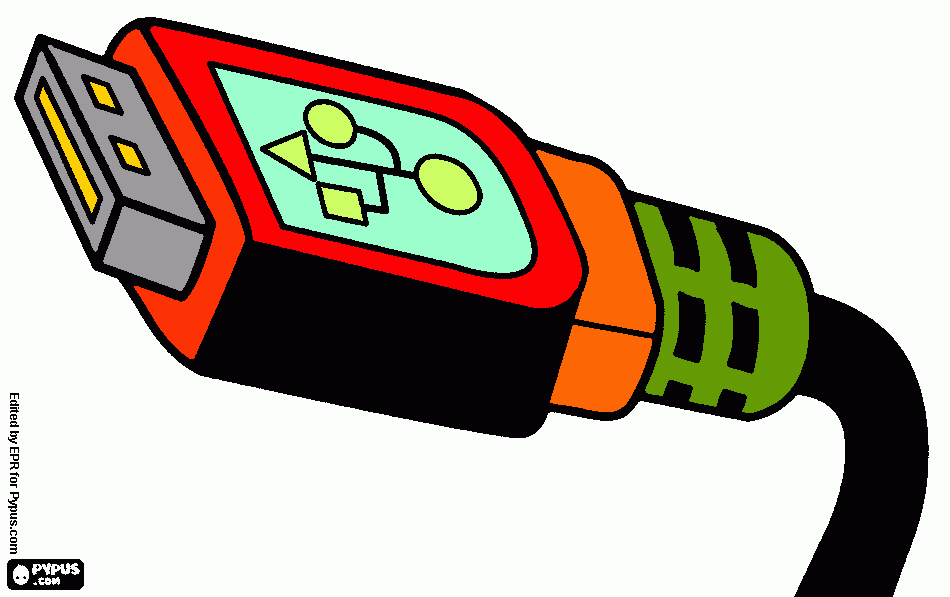 conector usb para colorear