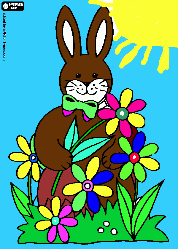 CONEJITO DE PRIMAVERA para colorear