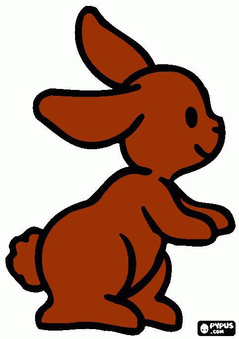 conejito marron para colorear