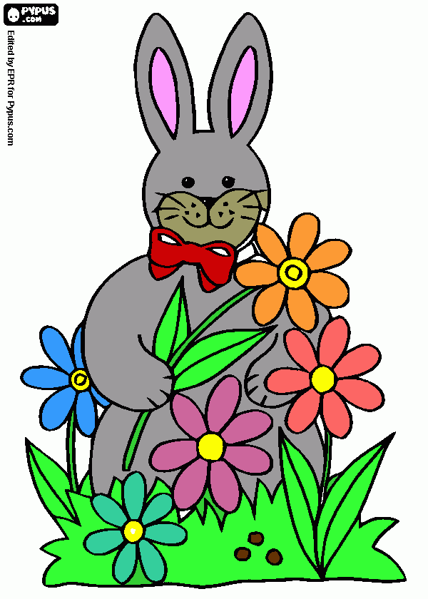 conejito pintado para colorear