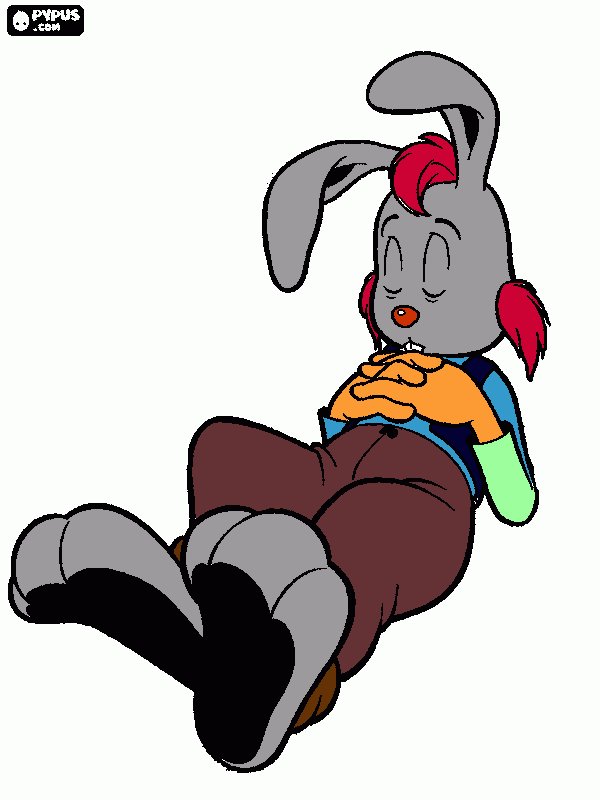 conejo flojo para colorear