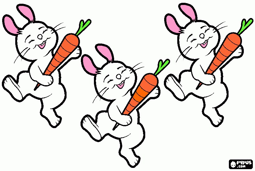 conejos saltarines para colorear