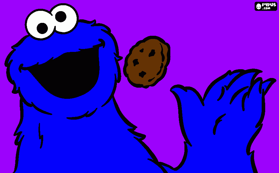 cookie monster para colorear