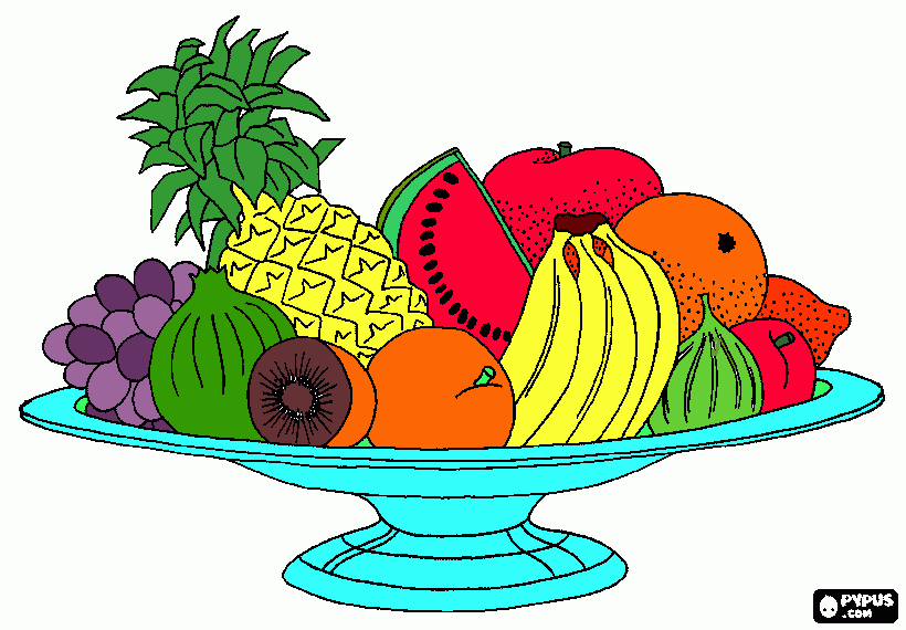 copa de frutas para colorear