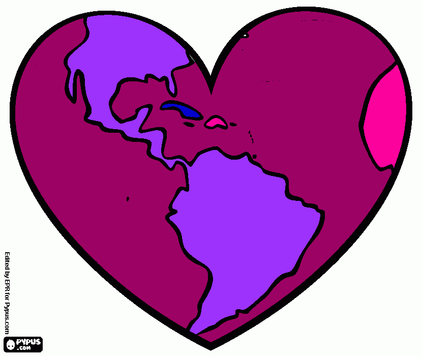 CORAZON DE LA TIERRA para colorear