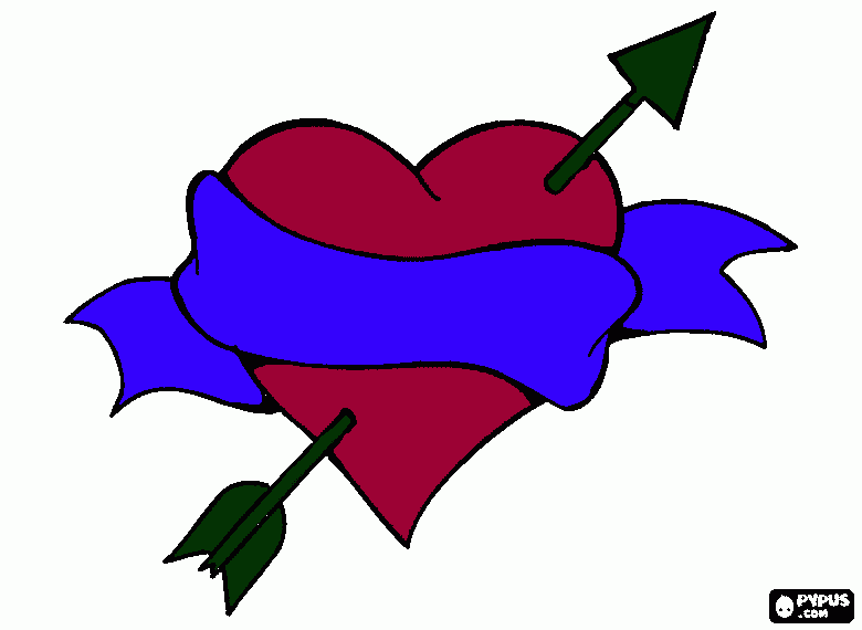 CORAZON HERIDO para colorear