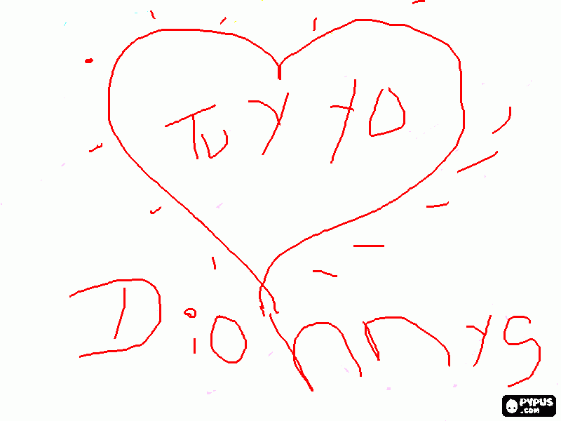 corazon rojo con el nombre del amor de mi vida dionnys para colorear