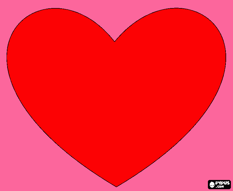 corazon rojo para colorear