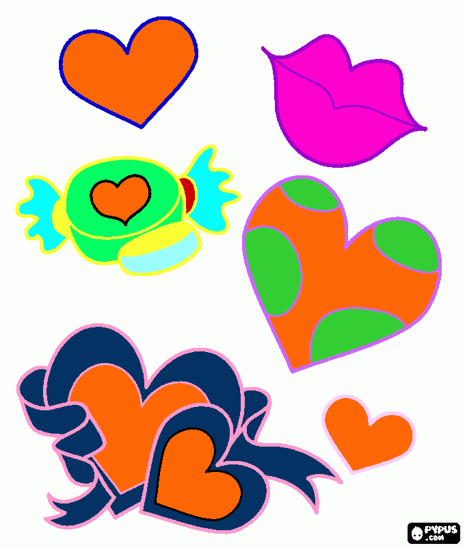 corazones a mama para colorear
