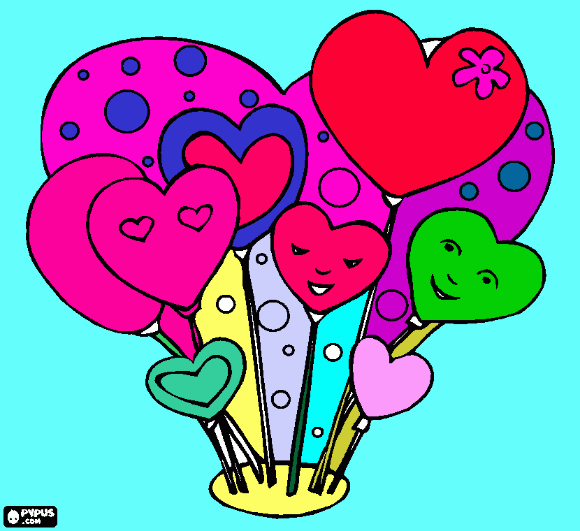 Corazones Andria para colorear