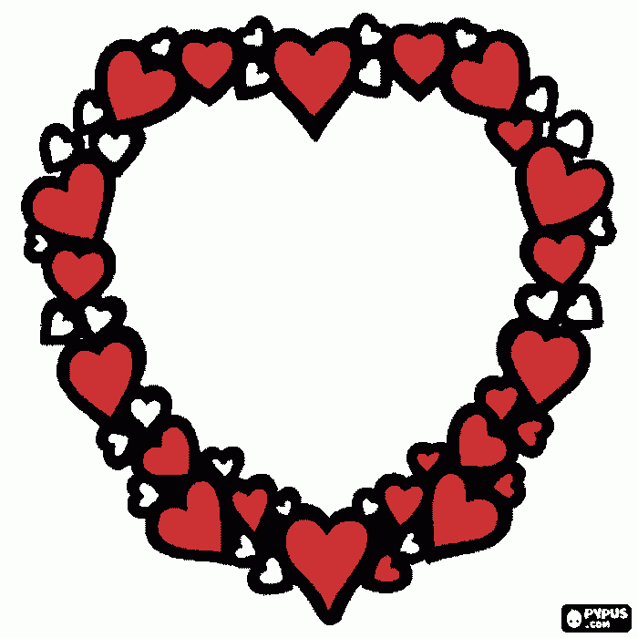 corazón de corazones para mamá para colorear