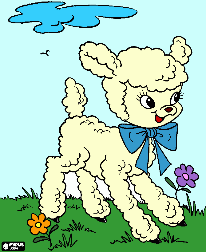 Corderito para colorear