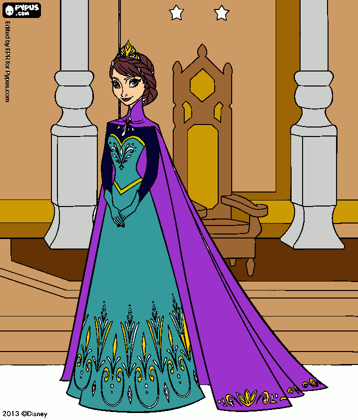 coronación de elsa para colorear