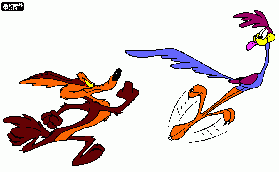 correcaminos y coyote para colorear