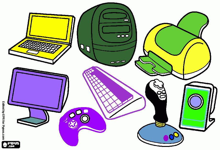 cosas de computadoras para colorear