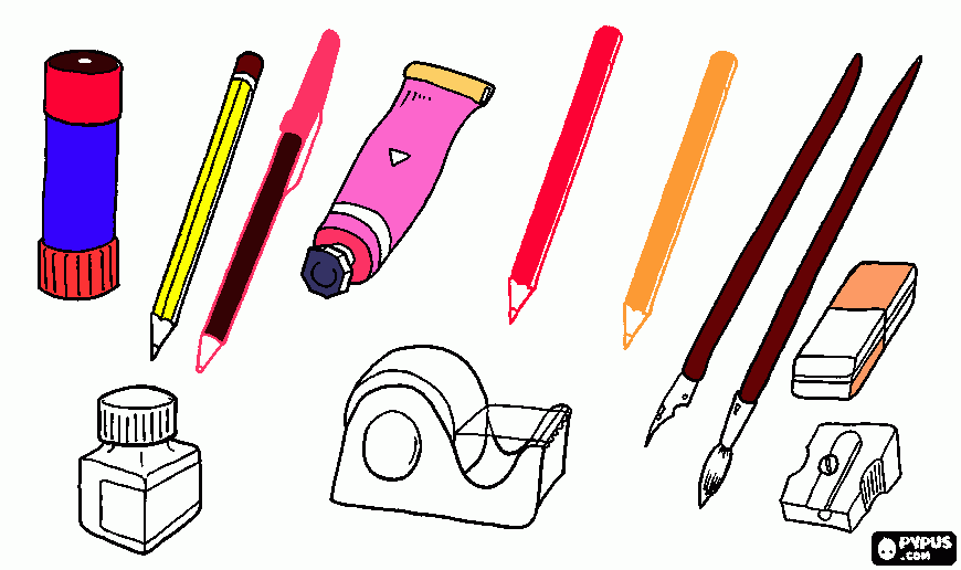 cosas  para  la  escuela para colorear