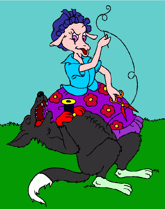 Cosen la panzita de la loba para colorear