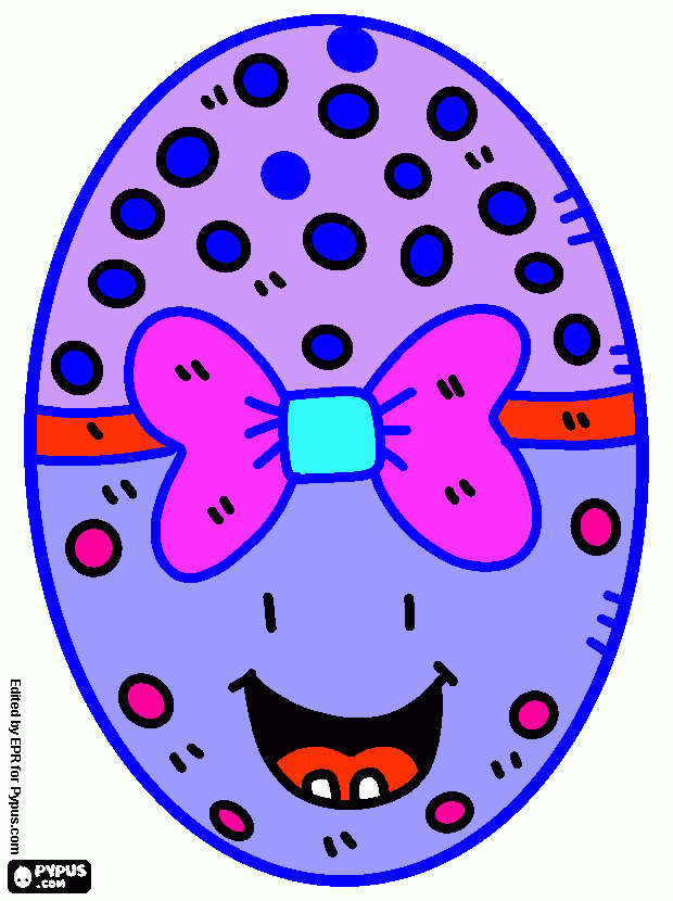 Crespo huevo de Pascua con boca para colorear