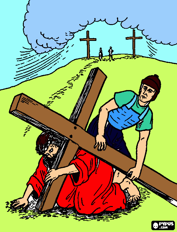 crusifican a jesus para colorear