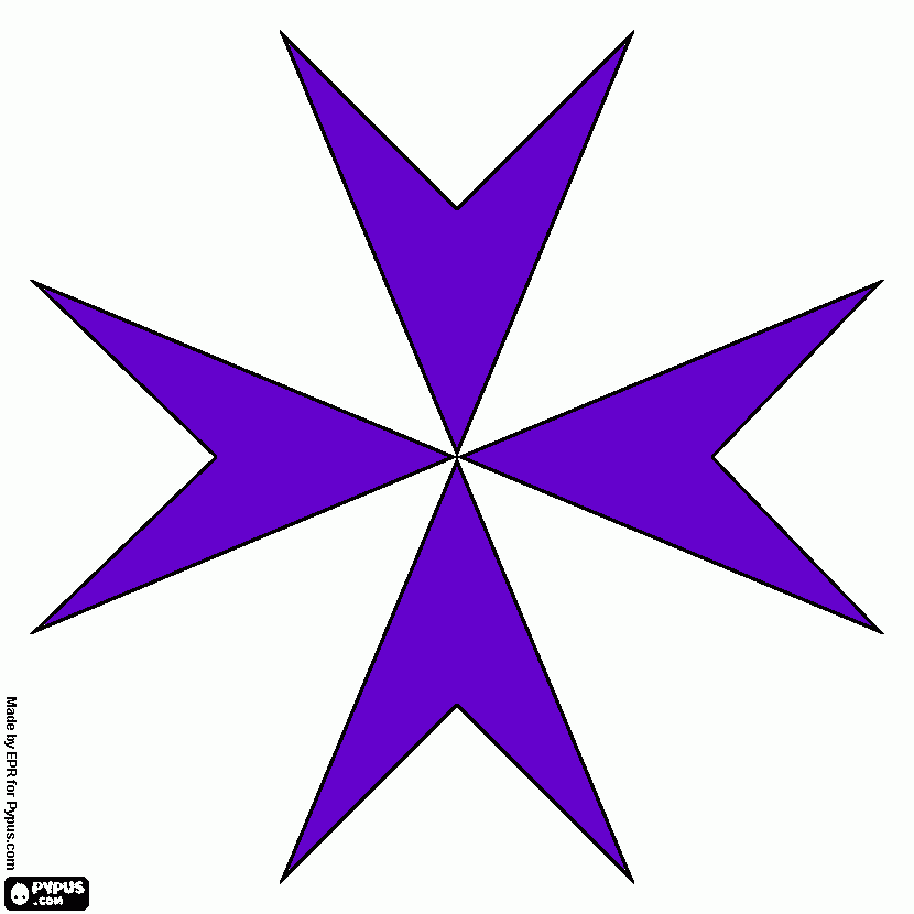 cruz de malta para colorear