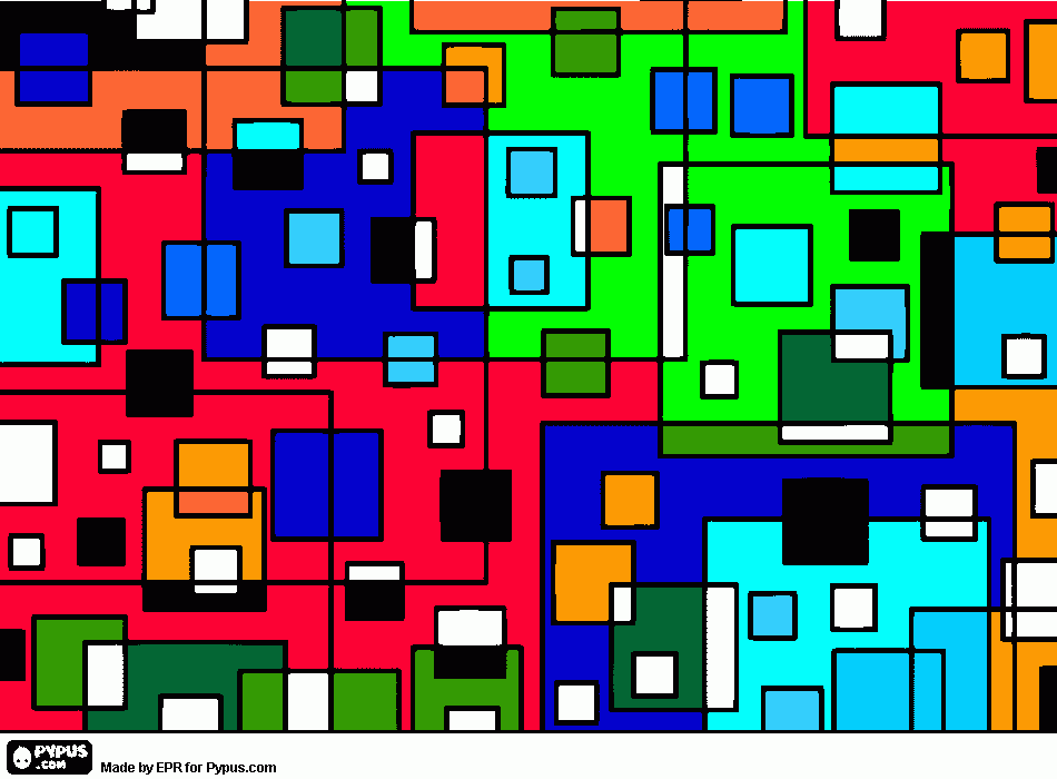 cuadrados kandinsky para colorear