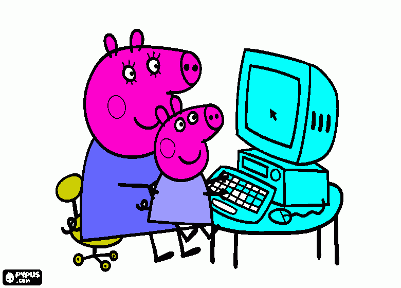 Cuando voy con mi mama al internet para colorear