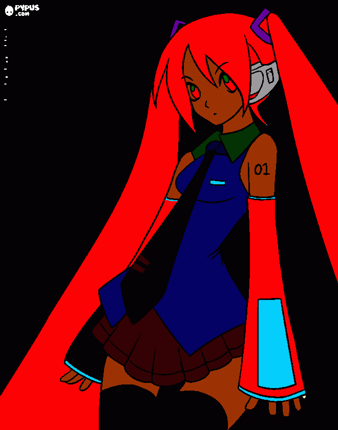 Dark Miku para colorear
