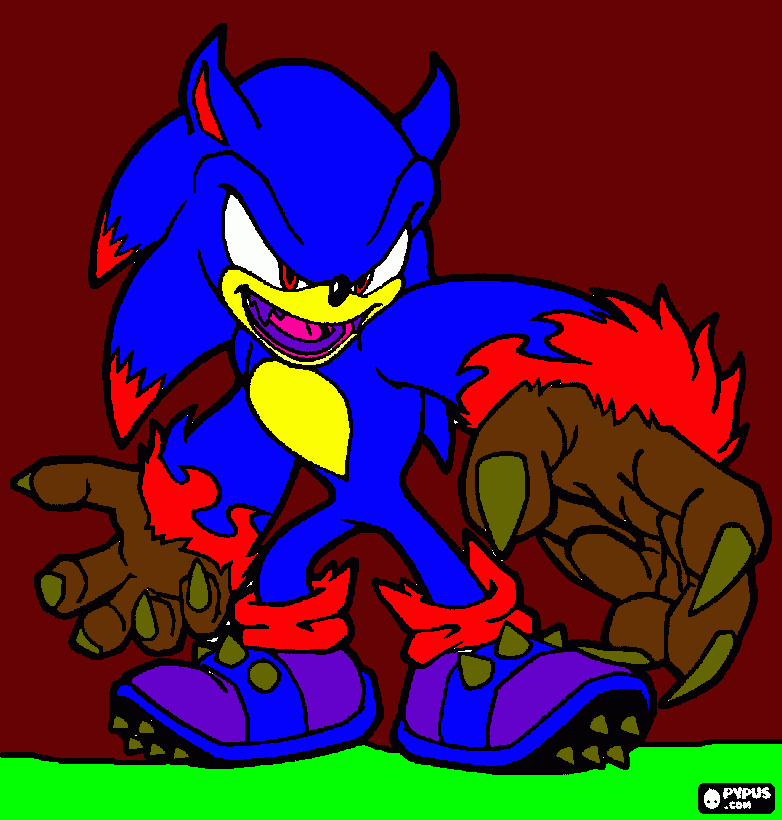 dark sonic thewerehog para colorear