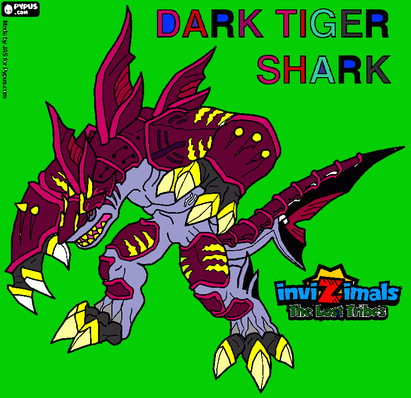 dark tiger shark para colorear