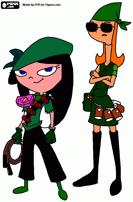 de isabella y candace de la otra dimension para colorear