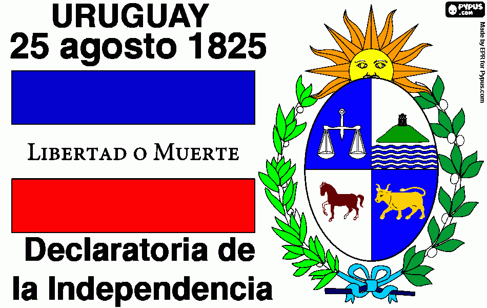 declaracion de la independencia de Uruguay para colorear