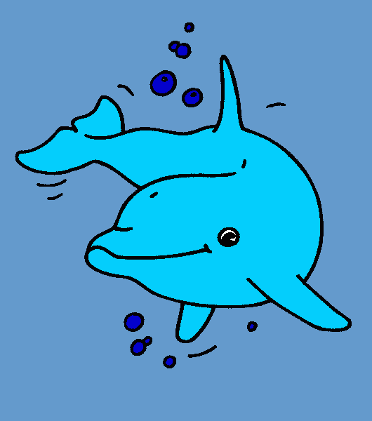 DELFIN AZUL MARINO para colorear