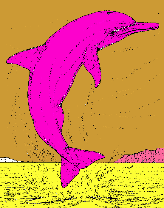delfin rosa para colorear