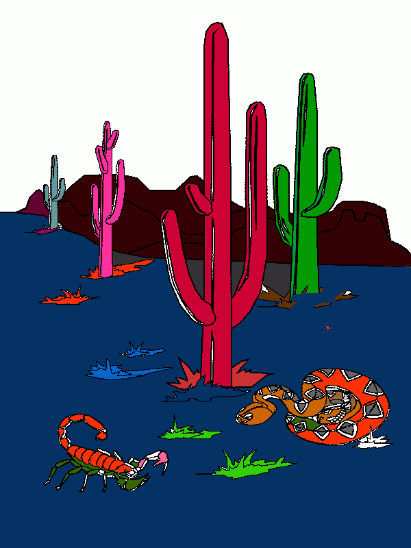 desierto para colorear
