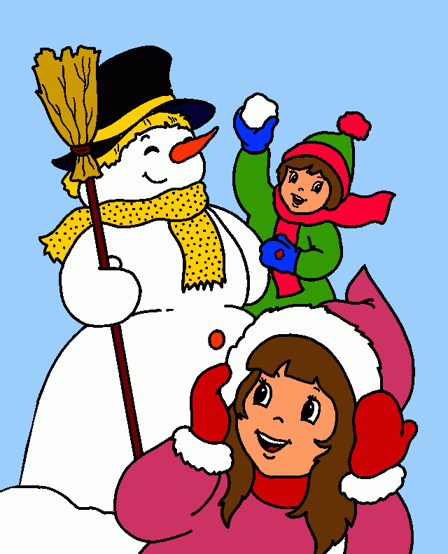 dia de nieve para colorear