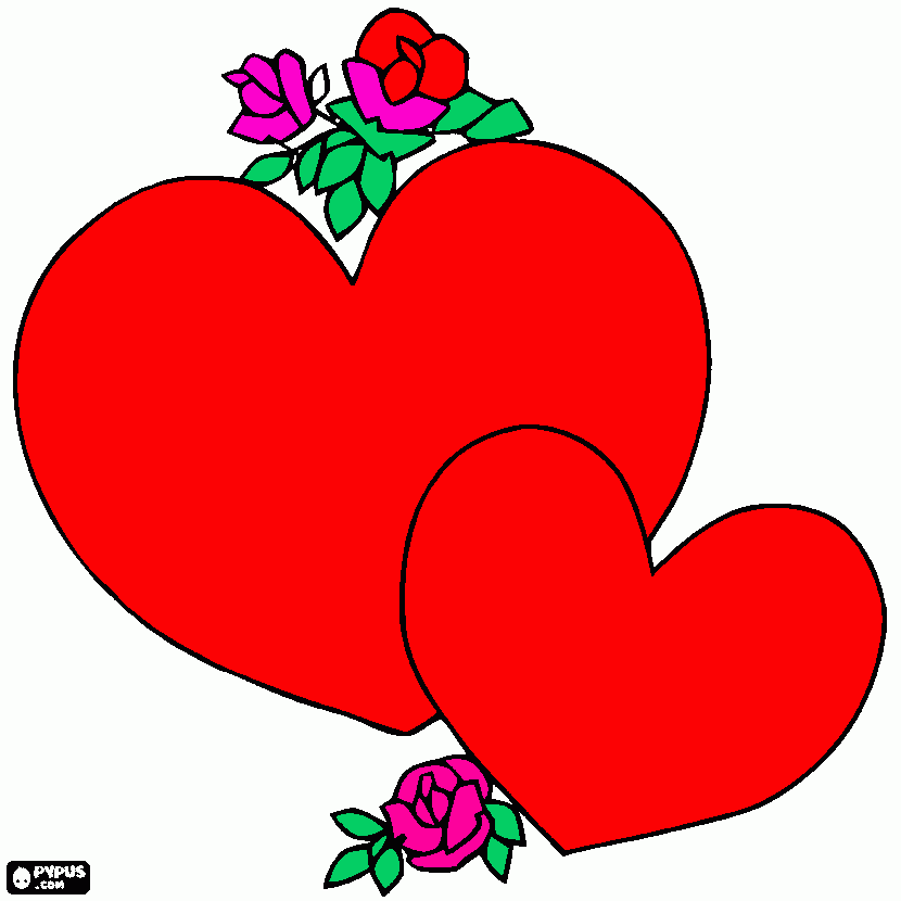 dia del amor y amistad para colorear