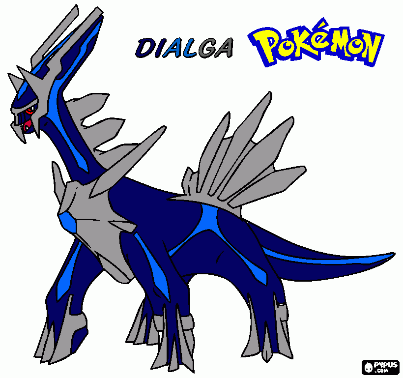 Dialga Pokémon legendario sinnoh para colorear
