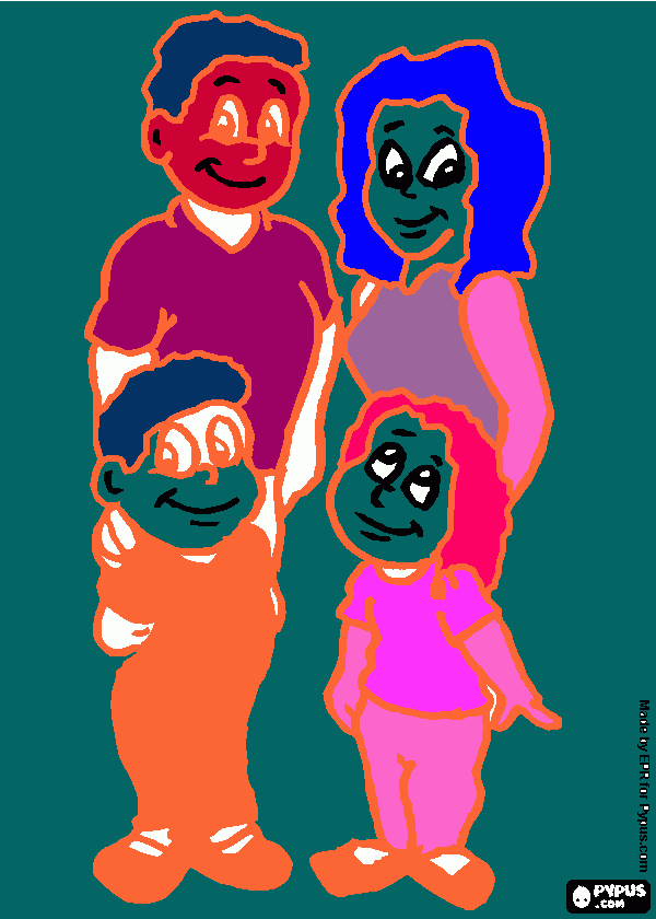 DIBU DE LA FAMILIA para colorear