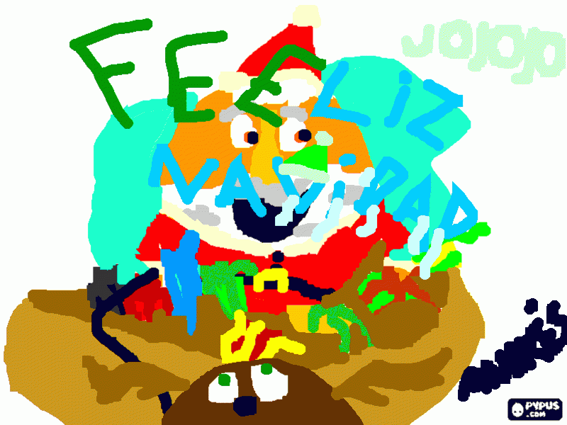 dibu Feliz Navidad de Andrés para colorear