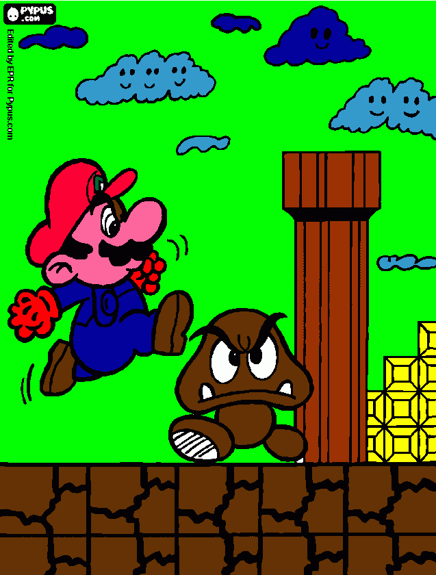 dibuix del mario para colorear