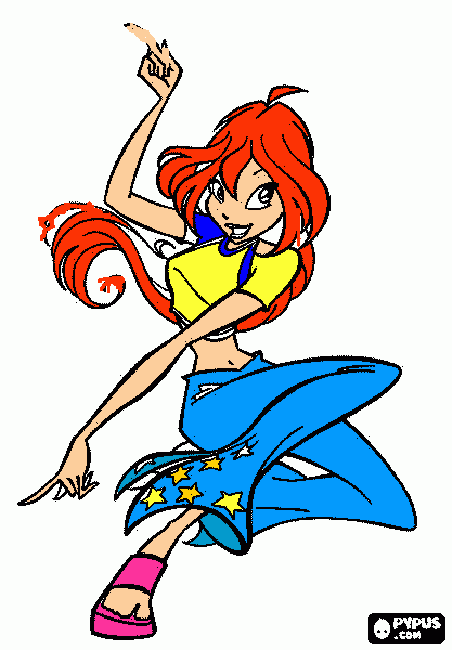 dibuje a bloom de winx para colorear