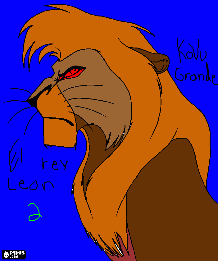 dibujo ale rey leon 2 para colorear