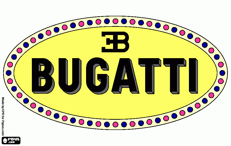 dibujo arte bugatti para colorear