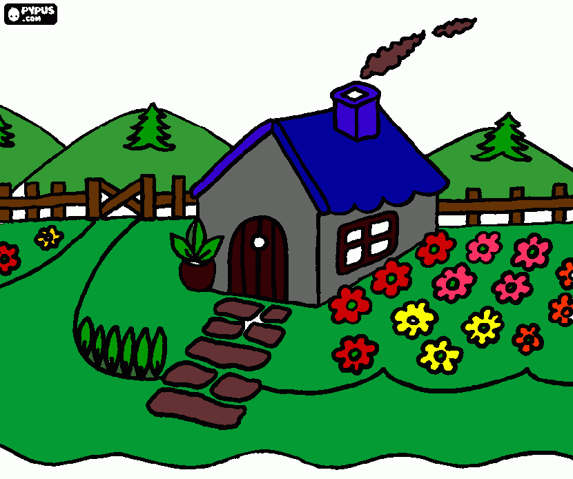 dibujo campo para colorear, dibujo campo para imprimir