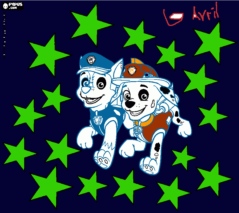 Dibujo Chase con Marshall de Avril para colorear