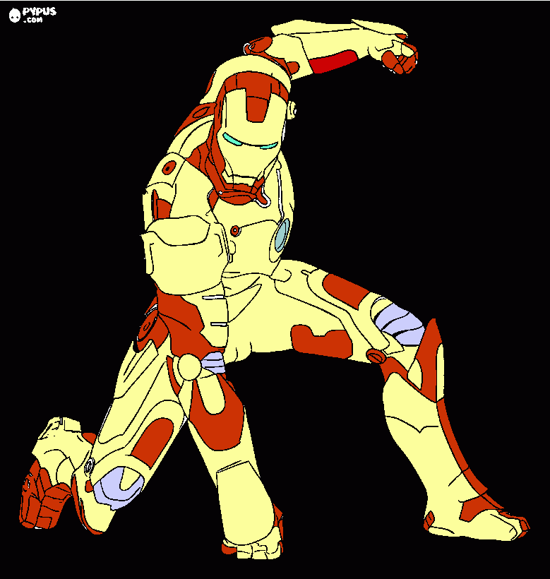 dibujo coloreado de airon man para colorear