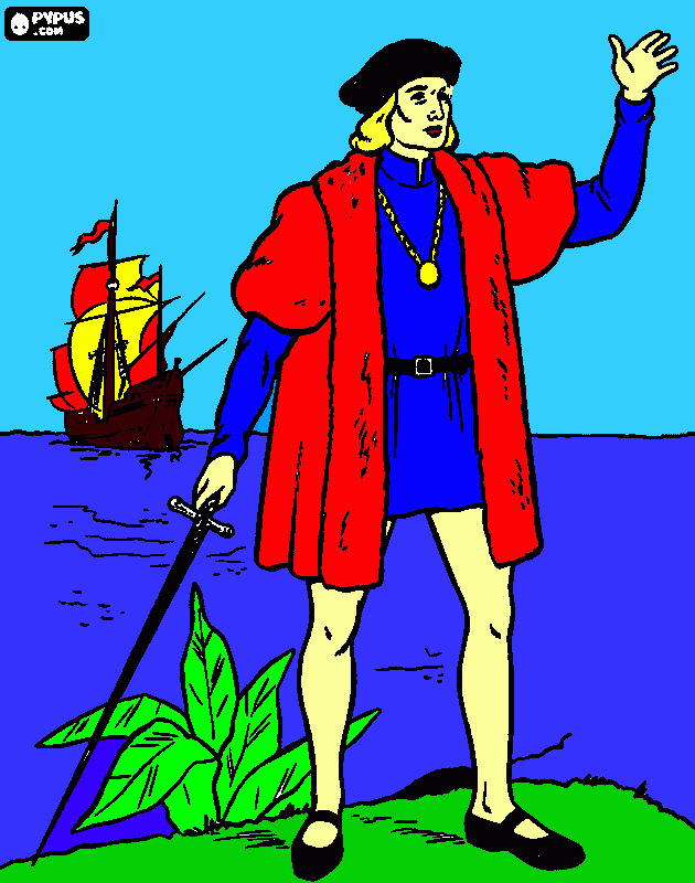 dibujo cristobal colon para colorear